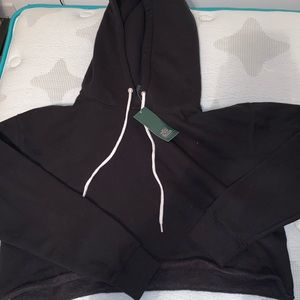 Long Sleeve Cropped Black Hoodie